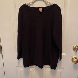 3/4 sleeve black sweater